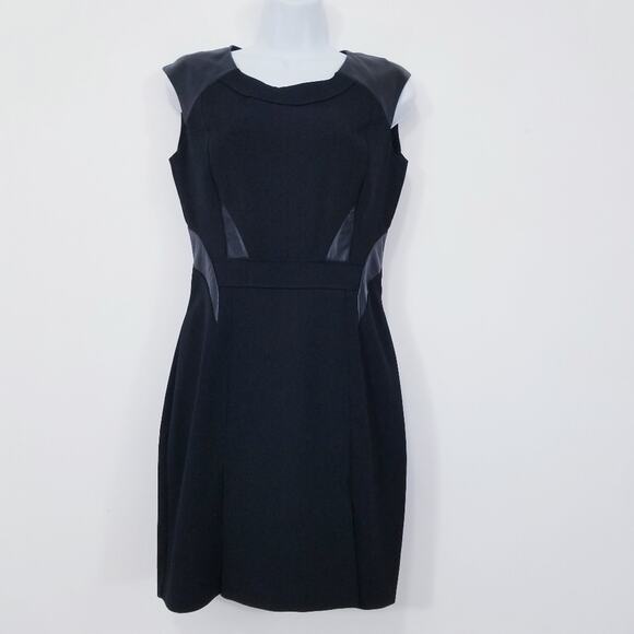 The Kooples Leather Details Sheath Dress Slit - Picture 1 of 12